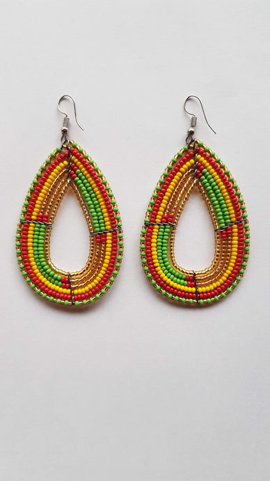 colorful Maasai earrings made with beads