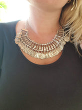 Load image into Gallery viewer, Tribal Kuchi coin Necklace with set of coin earrings