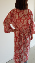 Load image into Gallery viewer, Indian Block print Kimono Red