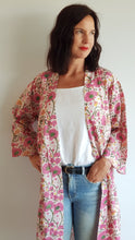 Load image into Gallery viewer, Indian Block print Kimono Floral
