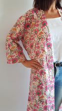 Load image into Gallery viewer, Indian Block print Kimono Floral