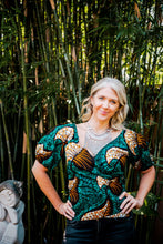 Load image into Gallery viewer, Ankara wrap blouse