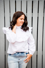 Load image into Gallery viewer, White Ruffle Blouse