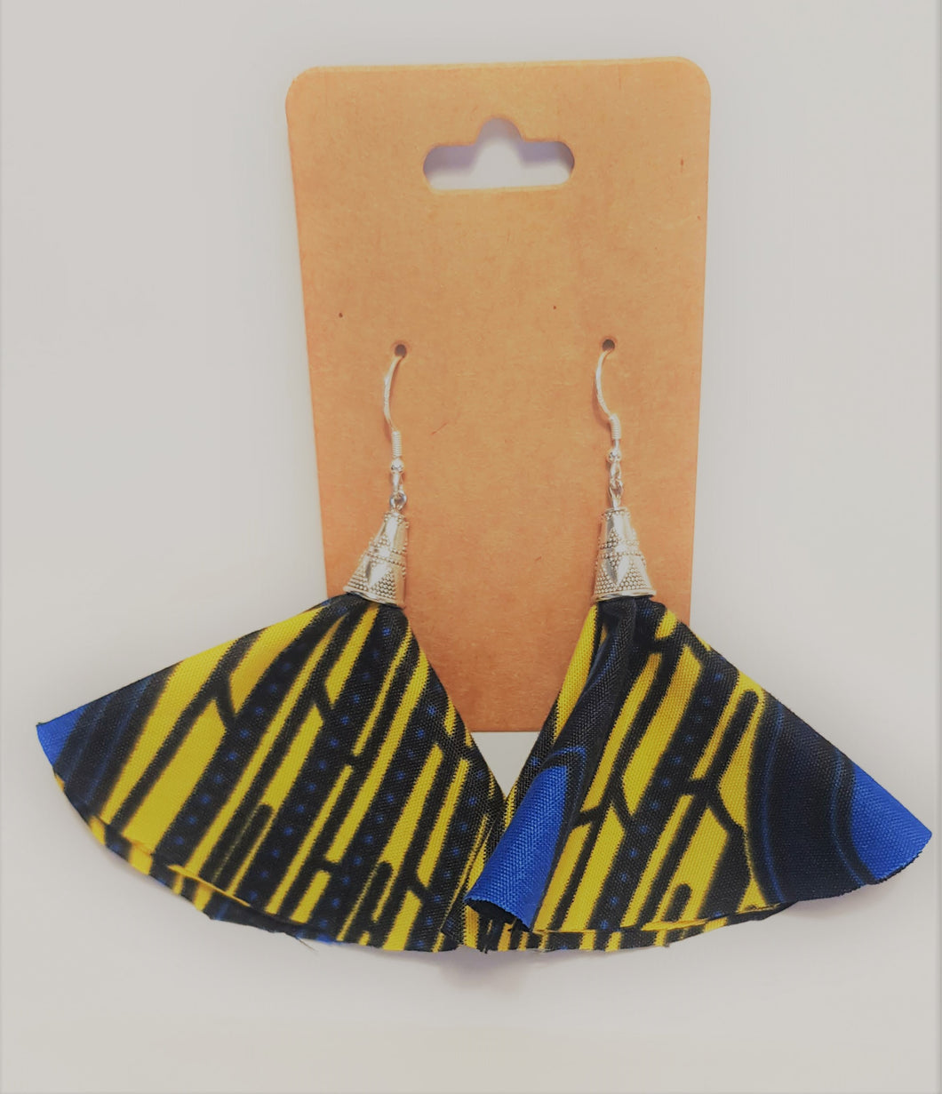 African Ankara Yellow Cape earrings