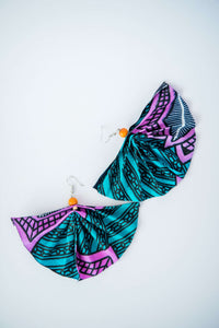 African Ankara fan earrings