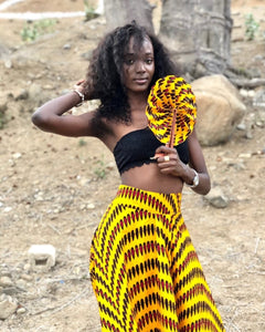 Awa Ankara yellow skirt